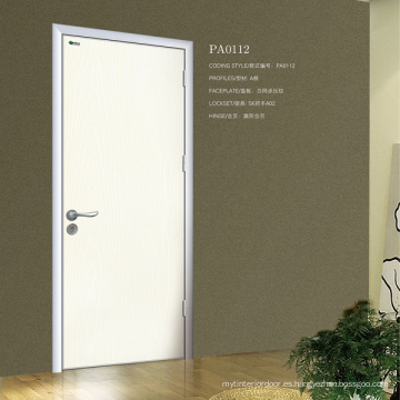 Puerta interior blanca, diseño de puerta única, diseño de puerta principal de madera